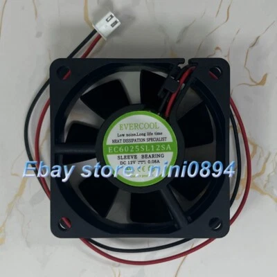 EVERCOOL EC6025SL12SA DC12V 0.08A 60*25MM 2-Wire Cooling Fan - Image 1 of 2