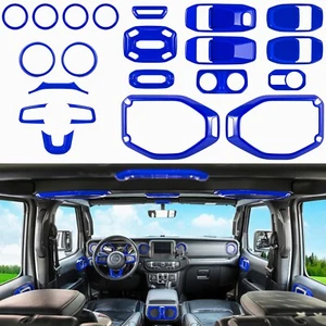 Juego completo de 21 piezas kit de ajuste de decoración de interiores para Jeep Wrangler JL JLU JT 2018+ - Imagen 1 de 8