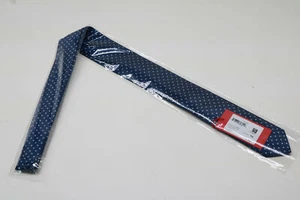 Hugo Boss Navy Blue Micro Square 6cm 2.36" Skinny Neck Tie 100% Silk - Picture 1 of 3