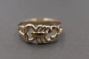 Anillo de banda de escorpión pulido de oro amarillo sólido de 10 K de 7,8 mm. Talla 6 - Imagen 1 de 6
