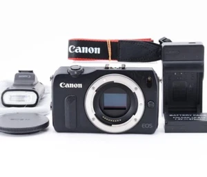 Canon EOS M Compact System Camera Black Body 90EX Flash set Made In Japan - Picture 1 of 5