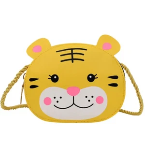 Yellow Tiger Zippered Crossbody Purse with Braided Strap - New - Picture 1 of 1