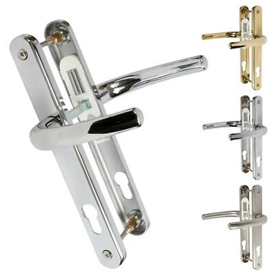 UPVC Door Handle Stainless Steel Sprung Lever Set 92PZ 215mm Fixings Coastline - Image 1 of 4