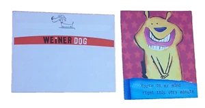 "Tarjeta de felicitación Thinking Of You Weiner perro mensaje interior sobre 5,25""x6,5" - Imagen 1 de 11
