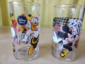 2x Disney Glas Mickey Maus Donald Duck Fußball Tor Küche Glas Nr. 1+2 Develey - Bild 1 von 6