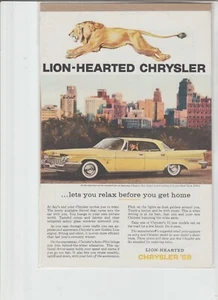 "Anuncio original de revista Chrysler New Yorker 1959 ""Chrysler corazón de león" - Imagen 1 de 1