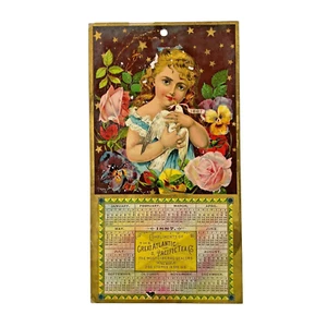1887 The Great Atlantic & Pacific Tea Co. Antique Victorian Calendar Trade Card - Picture 1 of 5