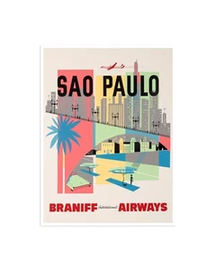 Sao Paulo Vintage Art Brazil Travel Poster South America Print 12x16" XR1995 - Picture 1 of 1
