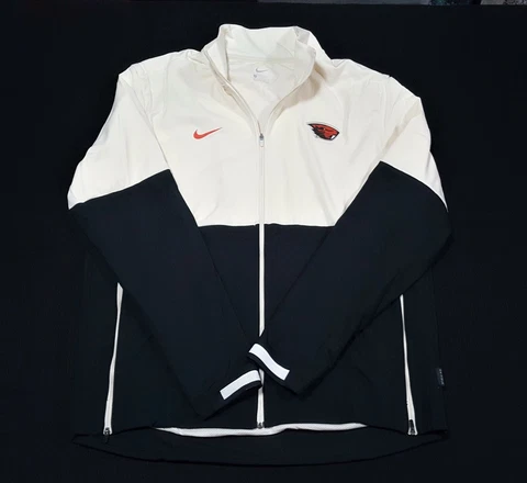 Nike Mens Oregon State Beavers Coach Full Zip Jacket  CQ5954-120 Black Beige Cover