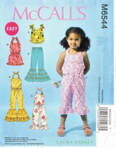 Playsuit Sewing Pattern McCalls 6544 SALE 2-5 Girl Kid Halter Jumpsuit Top Uncut - Picture 1 of 4