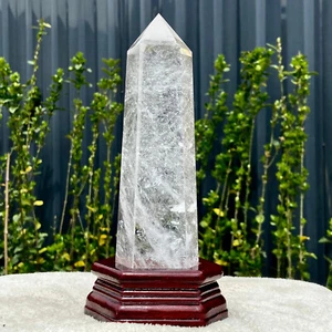 Obelisco Cristal Blanco Natural 1.9LB Cristal Columna Energía Reiki Curación - Imagen 1 de 22