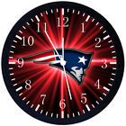 Patriots Wall Clock Large 12' Black Frame Glass Face Non-Ticking E98