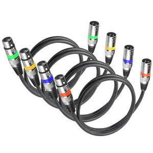 4Pack Cavo Xlr Bilanciato 1.2M Cavo Microfono Xlr Corto 1.2 Metri, Cavo Dmx Luci - Foto 1 di 12