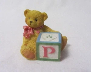 CHERISHED TEDDIES MINIATURE BEAR with ABC ALPHABET BLOCK "P" - #158488P 1995 - Picture 1 of 1