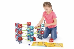 Qvolution Kugelbahn Set 22/24/72/94 Teile Murmelbahn Magnetmurmelbahn Kugelbahn - Bild 1 von 11