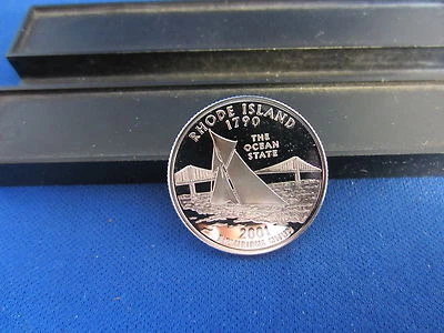2001-S Silver Quarter RHODE ISLAND Deep Cameo Mirror Proof Upper Ranges - Image 1 of 2
