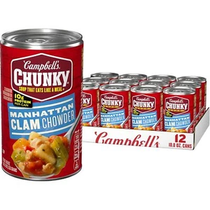 Campbell's Chunky Soup, Manhattan Clam Chowder, 18.8 oz can Case of 12 - Picture 1 of 1