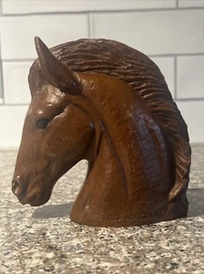 Vintage 1990 Faux Carved Wood 6" Horse Head by Red Mill - Picture 1 of 11