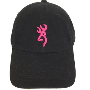 Browning Women Pink Deer Hat Spell Out Script Logo Hunt Fish Camp Baseball Cap - Picture 1 of 12