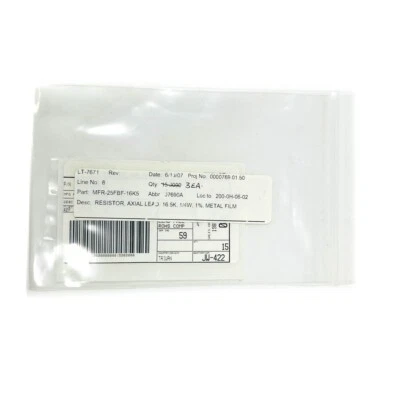 3 pcs Digi-Key MFR-25FBF-16K5 Axial Lead Resistor, 16.5K, 1/4W, LT-7671 - Image 1 of 4