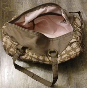 Adidas Duffle Zipped Carry Bag Brown/Pink - Picture 1 of 5