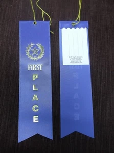 1st Place Award Ribbons w Card-String blue lot of 6 star wreath - Picture 1 of 1