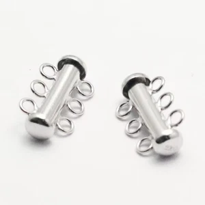 5 broches magnéticos para collar de 3 hilos en tono plata broches deslizantes de 20 mm - Imagen 1 de 6