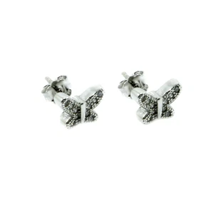 Sterling Silver C/Z Micro Pave Set Butterfly Earrings - Picture 1 of 1
