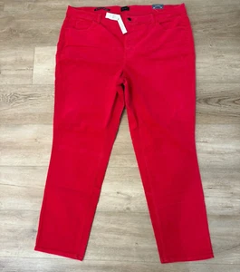 Talbots NWT Size 20 W Velveteen Straight Leg High Waist Slimming Pants Red - Picture 1 of 5