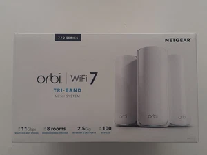 NETGEAR Orbi 770 Serie Tri-Band Wifi 7 Mesh-Netzwerksystem (RBE773) – Router + 2 - Bild 1 von 4