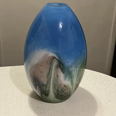 ELK Iluminación Colgante Arte Vidrio Geológico Azul Multicolor Vidrio de Repuesto Foto 1 de 4