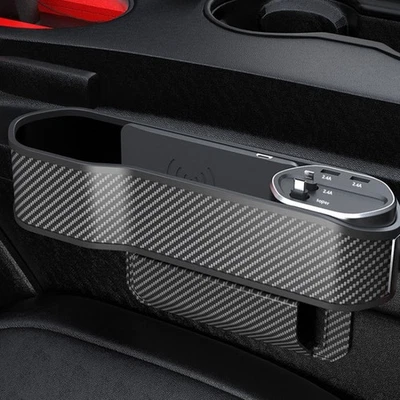 Car Seat Clip Organiser & Multifunction Charger, Wireless, Dual USB, 12-24V 2m - Image 1 of 4