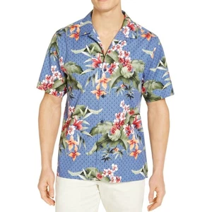 Camicia da campeggio Tommy Bahama Spadacini On Geo Dot stampa tropicale taglia XL blu - Foto 1 di 10