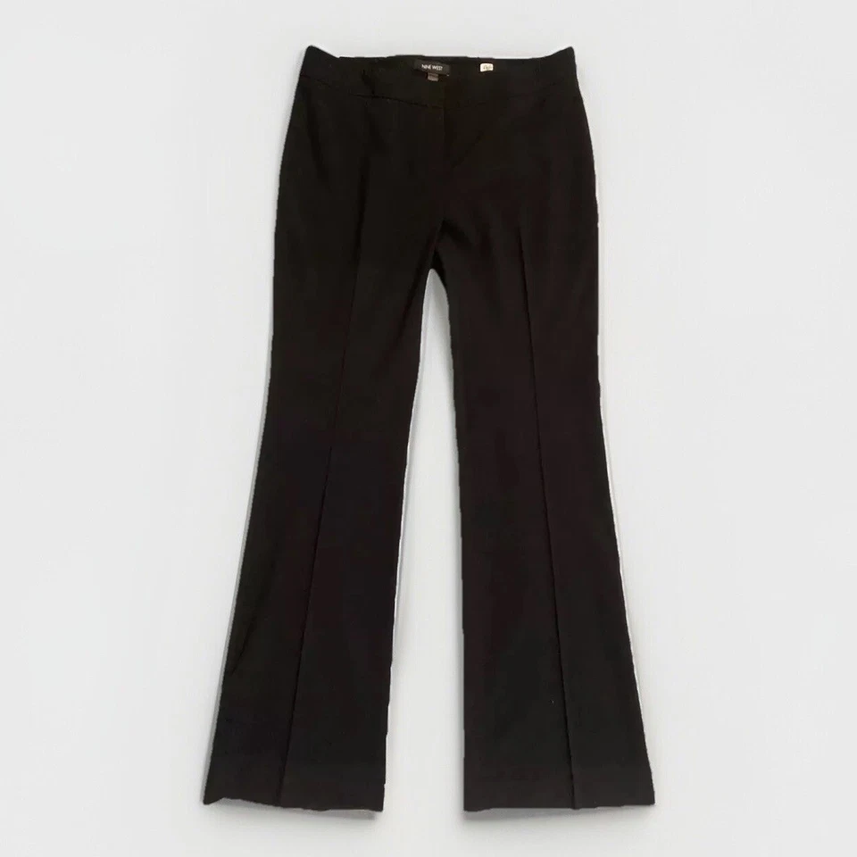 Pantalones Pantalón Nine West "The Modern" Negro Acampanado Cintura Curvada Pantalones Para Mujer 6 Foto 1 de 4