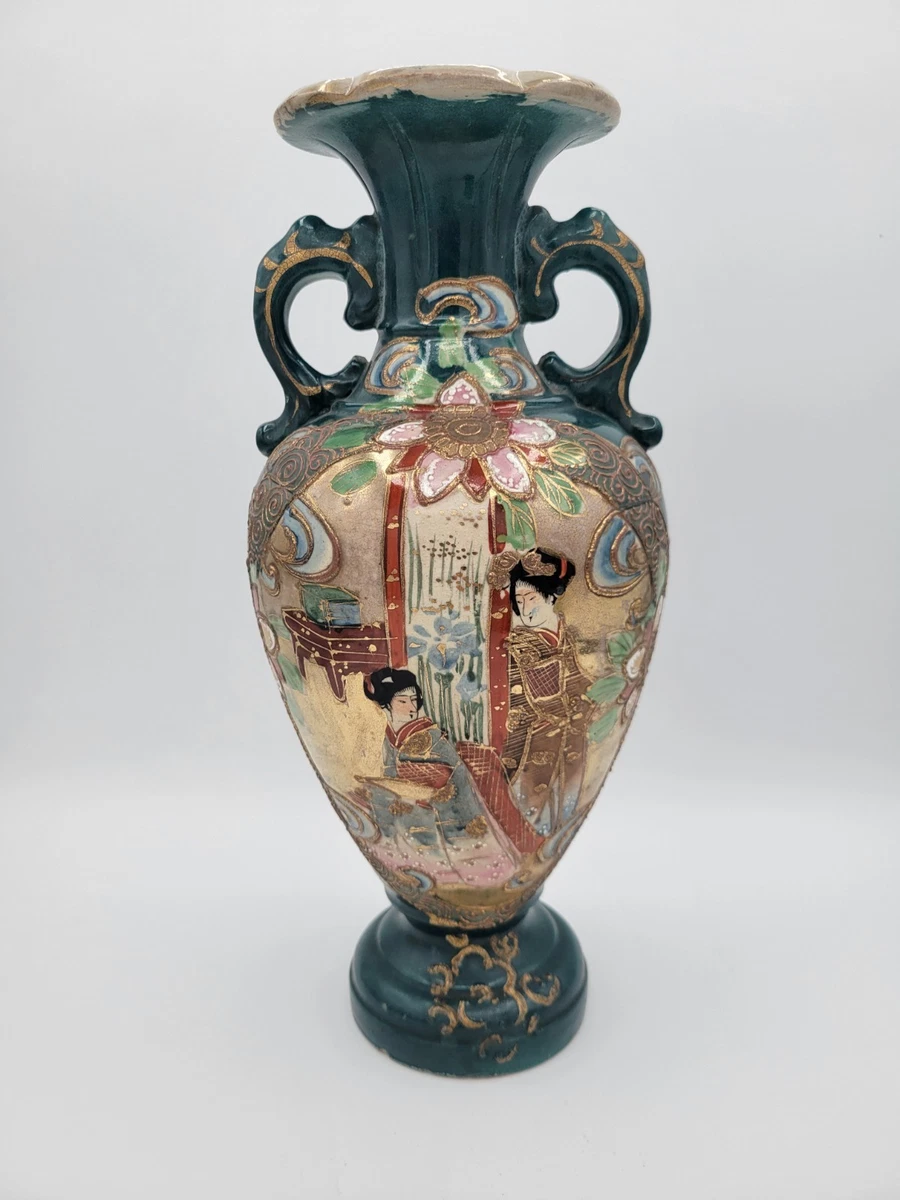 艺妓花瓶日本古董花瓶| eBay