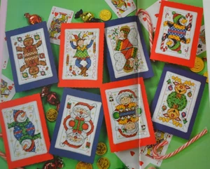 Cross Stitch Chart - Joan Elliott Playing Card Style Characters Christmas Cards - Picture 1 of 1