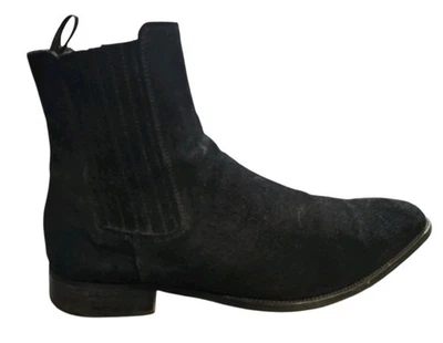 Botas Chelsea Aldo Negras Gamuza Hombres 9.5 Sin Cordones al Tobillo Vestido Bota Clásica Preppy  Foto 1 de 4