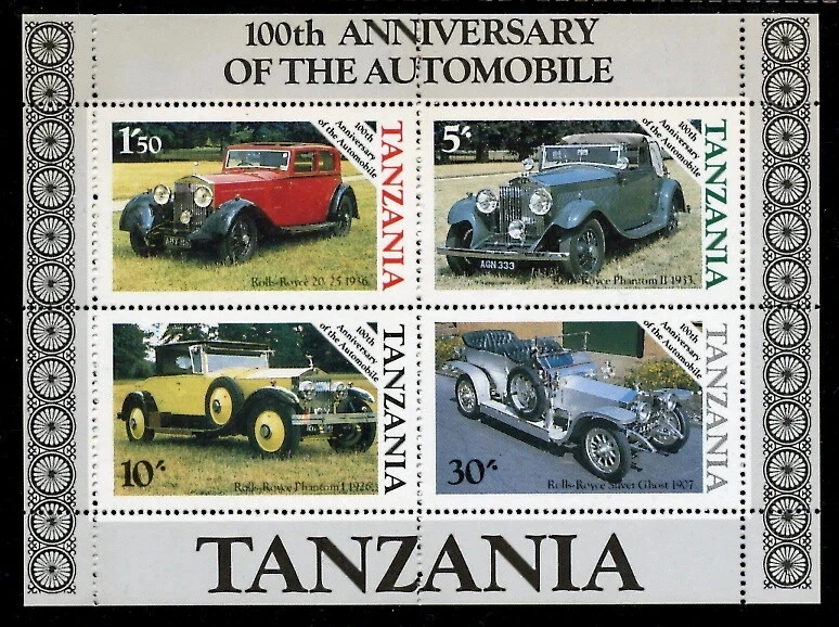 Tanzania 1985 #266a MNH 100th Anniv Automobile Classic Cars/Souvenir Sheet of 4 - Image 1 of 1