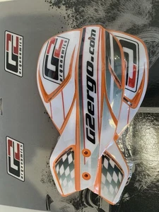 G2 ERGO FULL WRAP ANODISED HANDGUARDS BLUE H/GUARD WHITE ORANGE PLASTIC - Picture 1 of 2