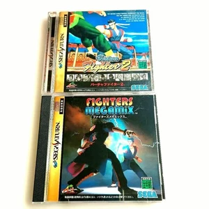 Sega Saturn Software Virtua Fighter 2 & Fighters Megamix Set of 2 Tested Used - Picture 1 of 12