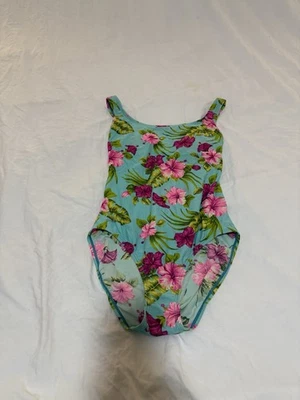 Traje de baño vintage Speedo para mujer talla 12 una pieza corte alto floral tropical 130 Foto 1 de 4