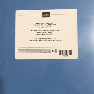 Stampin Up AZURE NACHMITTAG Karton 8 1/2 x 11 - 24 Blatt - blau - Bild 1 von 1