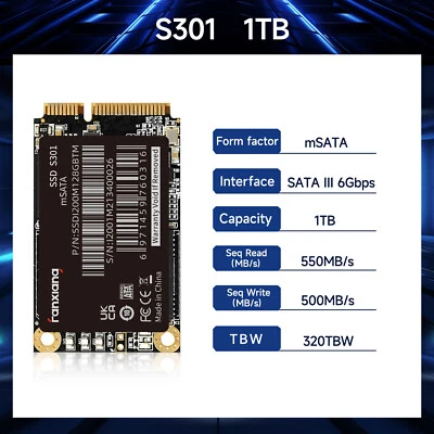 Fanxiang mSATA SSD 1TB Solid State Drive Mini SATA III For PC/Laptop 550MB/S - image 1 of 4