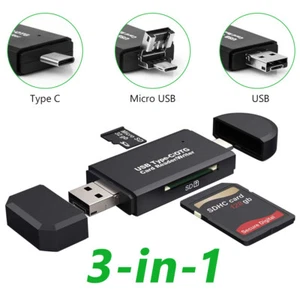 USB 2.0 Memory Card Reader USB Type C SD/Micro SD OTG Adapter SDXC SDHC MMC 281 - Picture 1 of 12