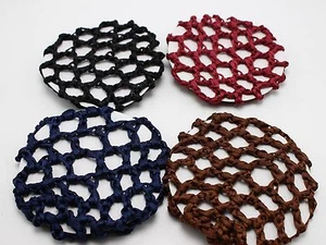 5 Mixed Color Elastic Band Crochet Hair Bun Cover Snood Hair Net Ballet Dance - Picture 1 of 5