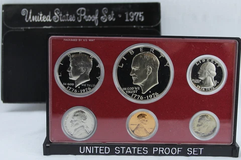 1975 S United States Mint Annual 6 Coin Proof Set Original Box Cover