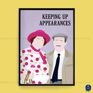KEEPING UP APPEARANCES Comedy Characters Minimalist Art Poster Print (3 Sizes) - Picture 1 of 6