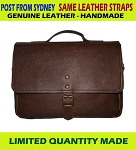 MENS TREND FASHION HANDMADE DESIGN GENUINE LEATHER MESSENGER Laptop Notebook BAG - Picture 1 of 5