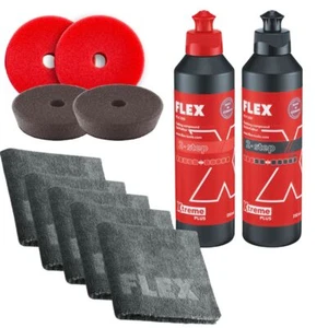 Flex Aufbereiter Set mit 2x Politur 4x Pads in 75/85 mm und 5x Poliertuch NEU - Bild 1 von 5