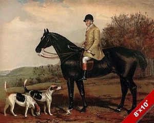 ENGLISH HUNTSMAN FOX HUNT HORSE HUNTING ART PAINTING REAL CANVAS PRINT - Picture 1 of 1